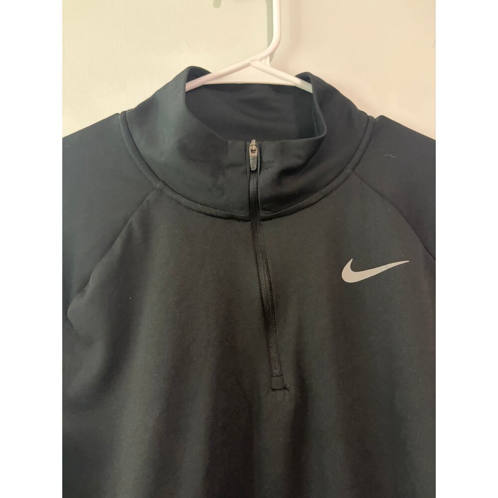 Nike Running Dri-FIT Black Quarter Zip Pullover Reflective Long Sleeve Large - Picture 3 of 6